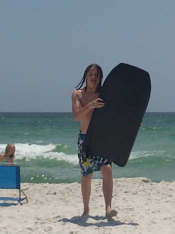 Panama City Beach Aidan and his boogie board