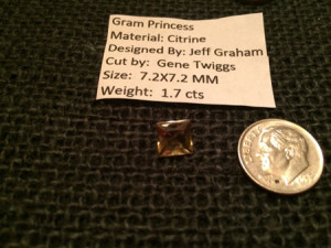 Princess Cut Citrine 1.7 carats