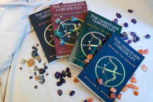 Amelia Island Book Festival The Gemstone Chronicles by William L Stuart Covers with gemstones